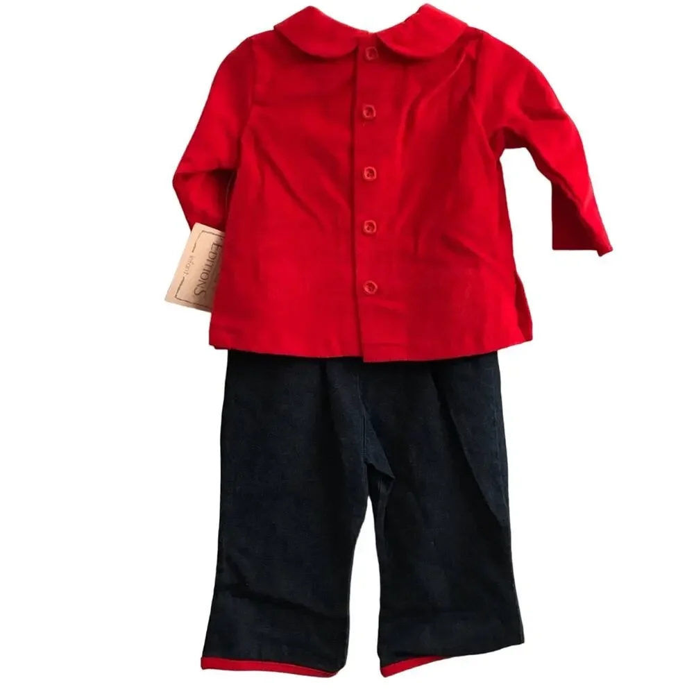 Basic Editions Red Rose Infant girls 2 piece pant set 12 months